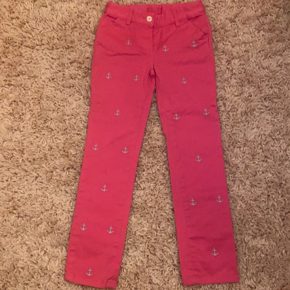 Pink Brooks Brothers casual jeans with anchors